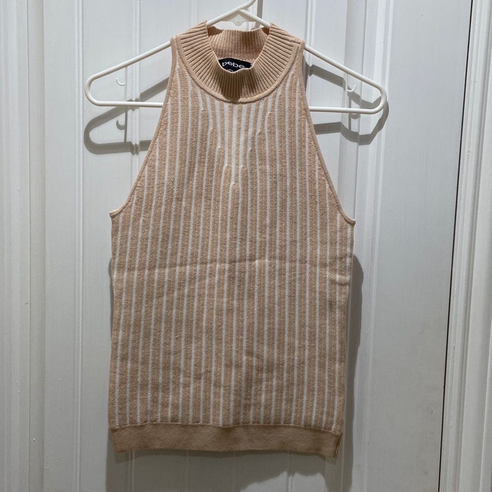 Bebe knit sleeveless turtle neck
